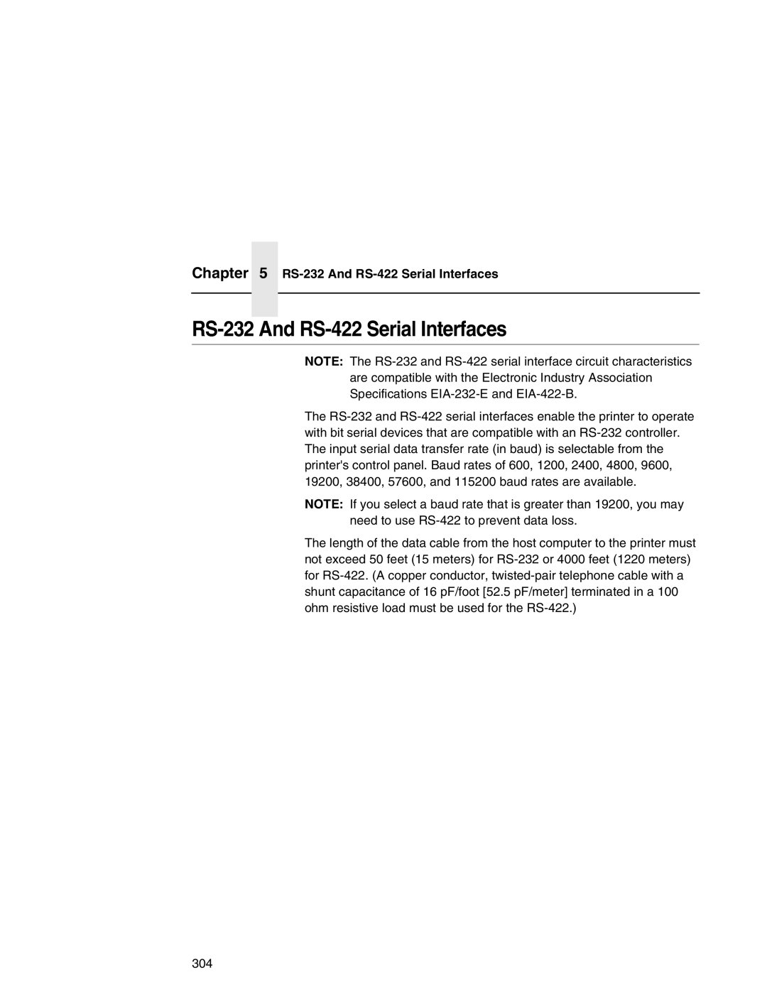 Printronix P7000 user manual RS-232 And RS-422 Serial Interfaces 