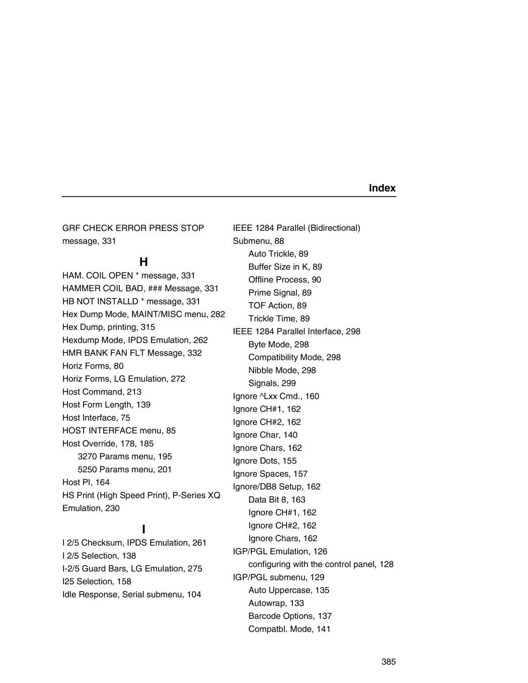 Printronix P7000 user manual Index 