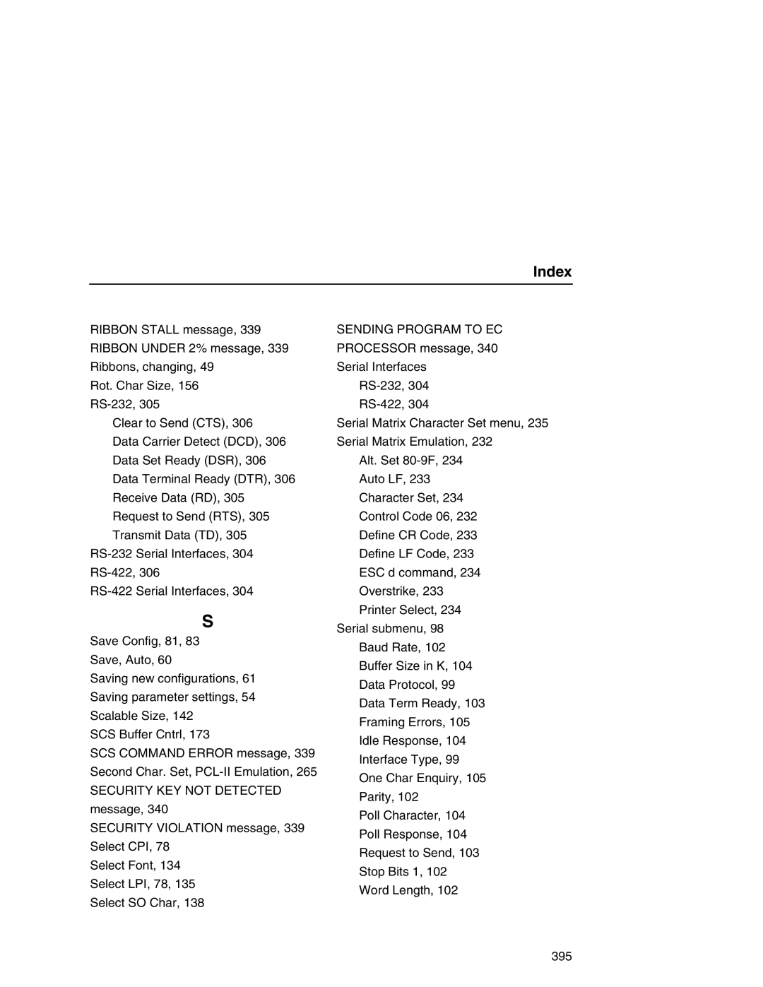 Printronix P7000 user manual Index 