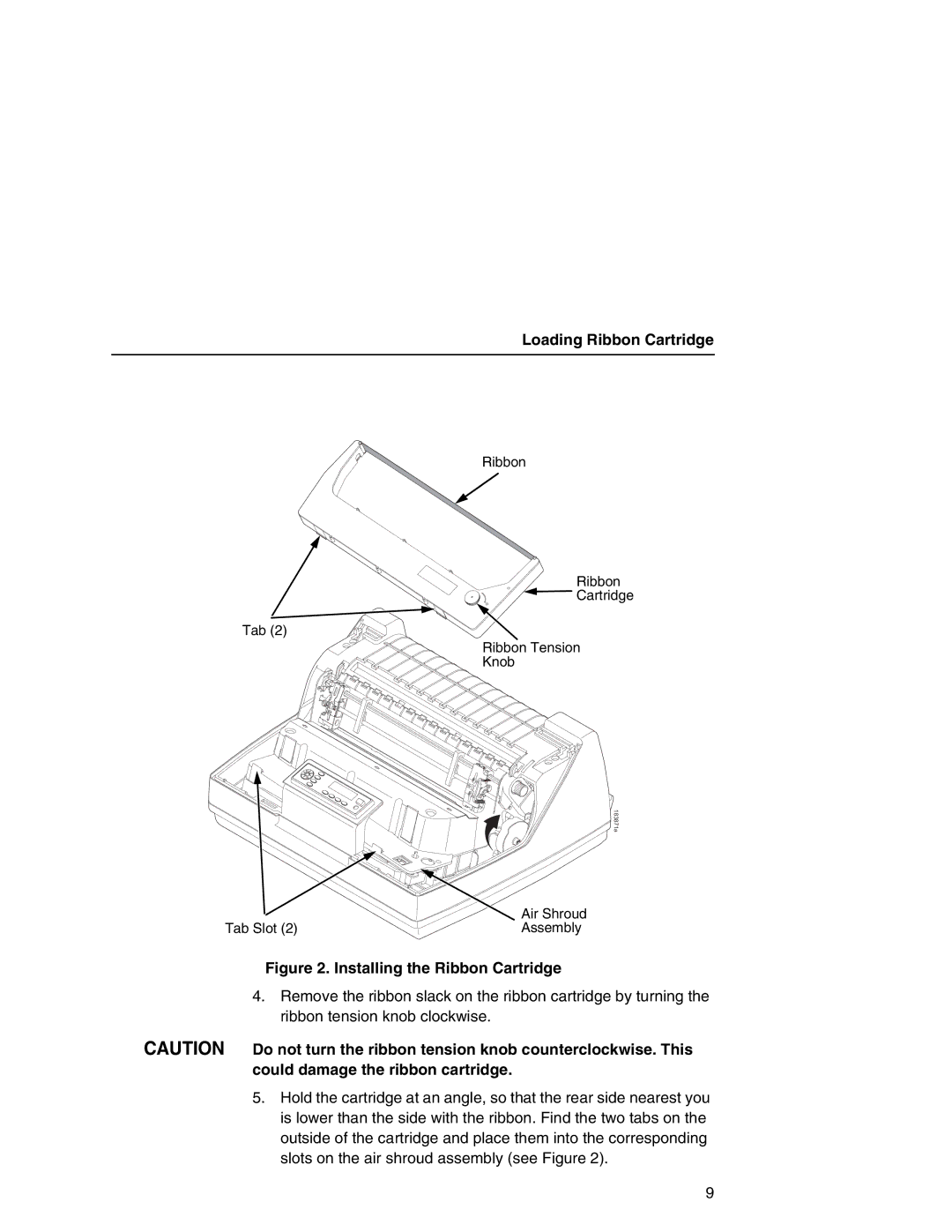 Printronix P7000 H, P7000HD manual Loading Ribbon Cartridge, Installing the Ribbon Cartridge 