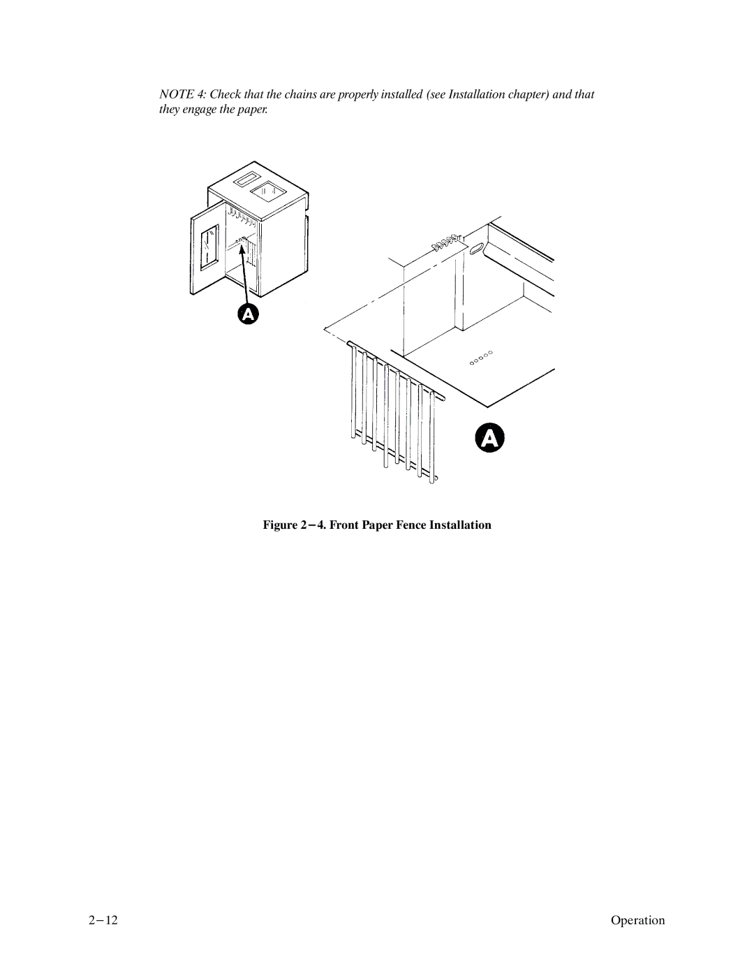 Printronix P9000 Series manual Front Paper Fence Installation Operation 