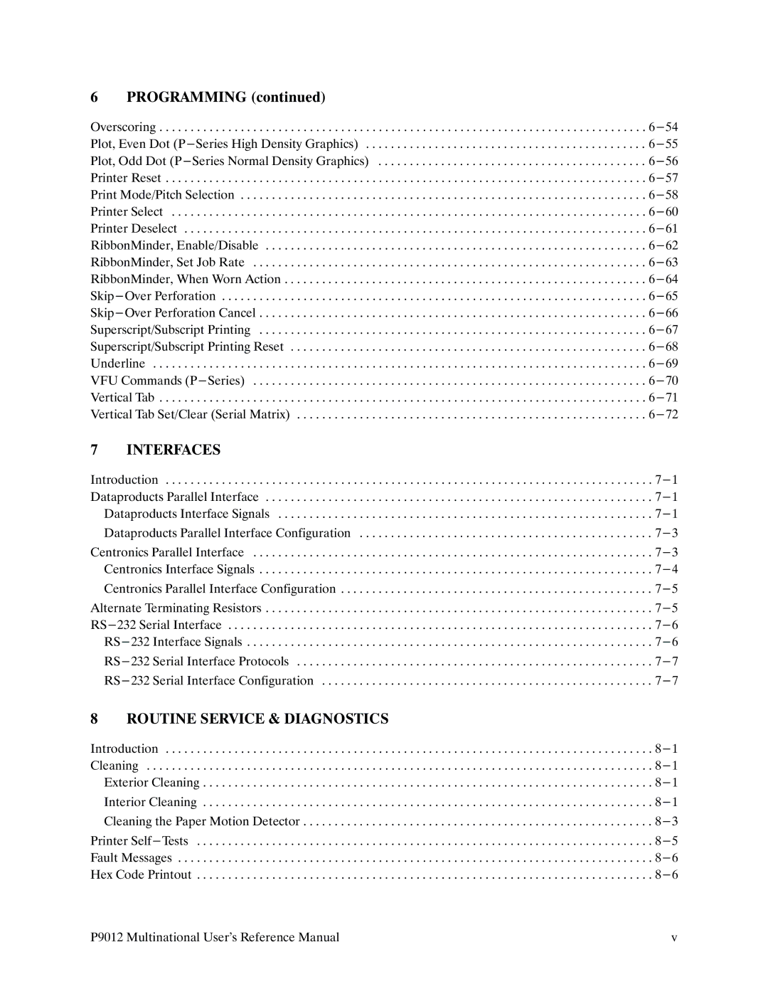 Printronix P9000 Series manual Interfaces 