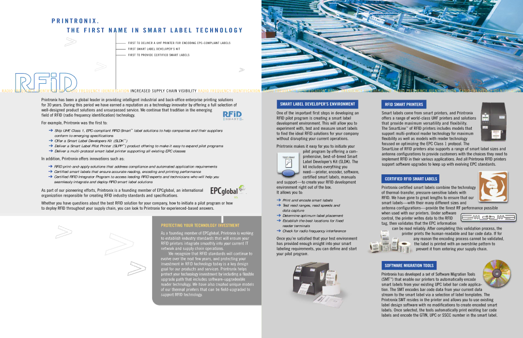 Printronix Series 5 manual Smart Label DEVELOPER’S Environment, Rfid Smart Printers, Certified Rfid Smart Labels 