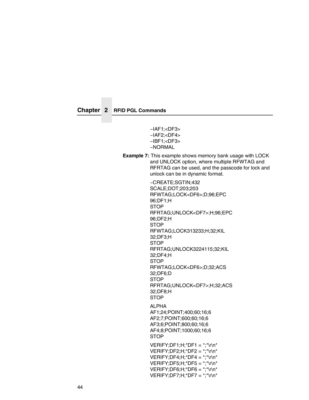 Printronix SL5000r MP manual ~CREATESGTIN432, RFWTAGLOCKDF6D96EPC 