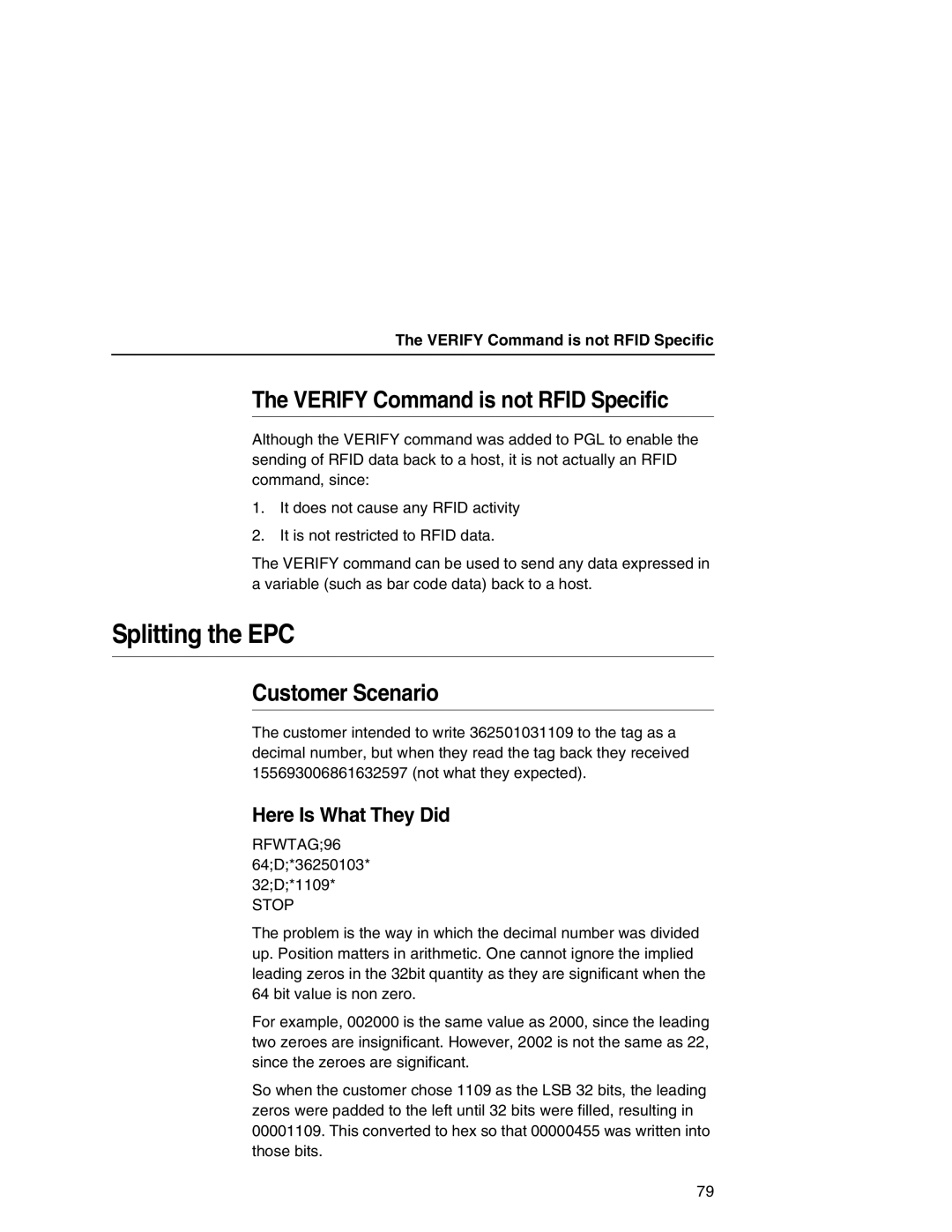 Printronix SL5000r MP Splitting the EPC, Verify Command is not Rfid Specific, Customer Scenario, Here Is What They Did 