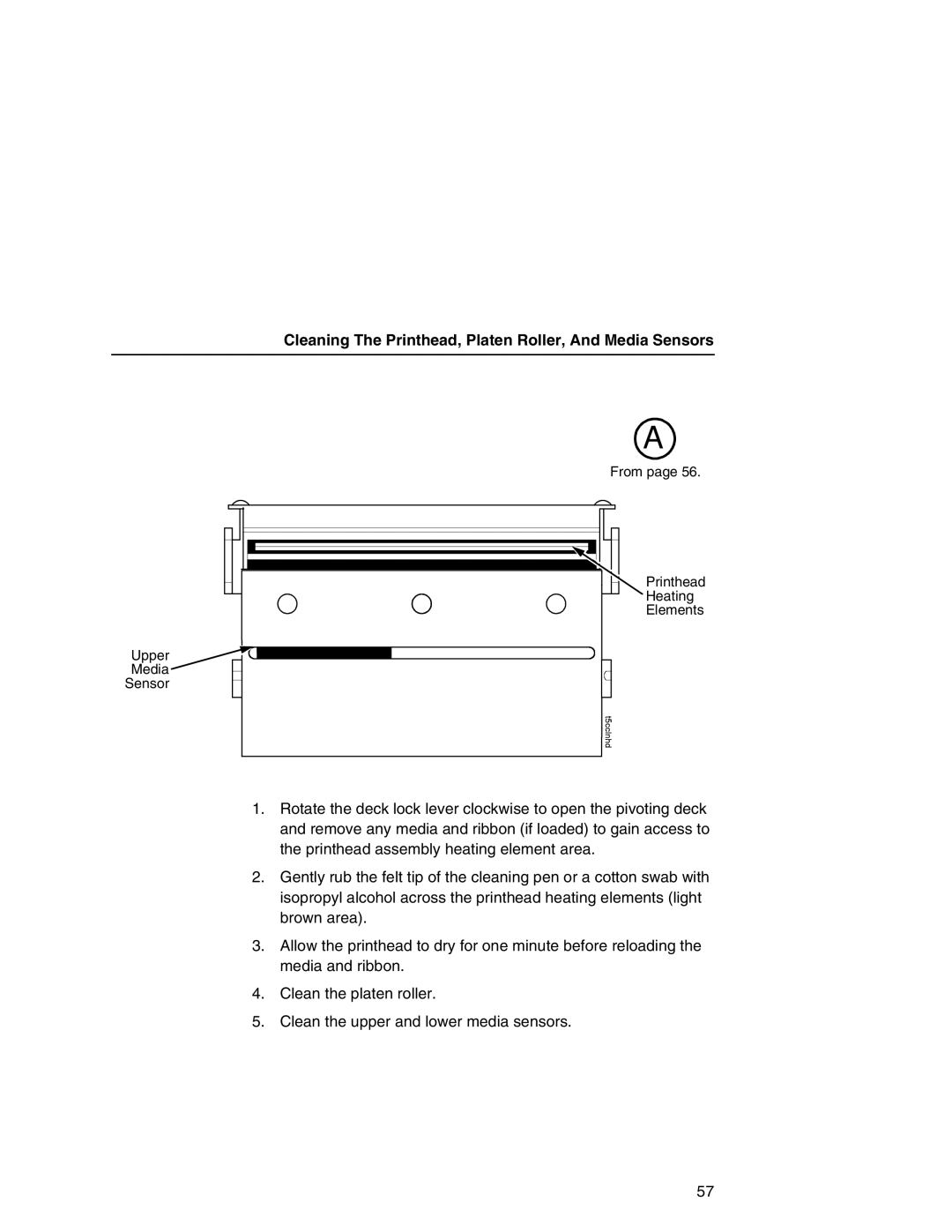 Printronix SL5000r manual Upper Media Sensor From Printhead Heating Elements 