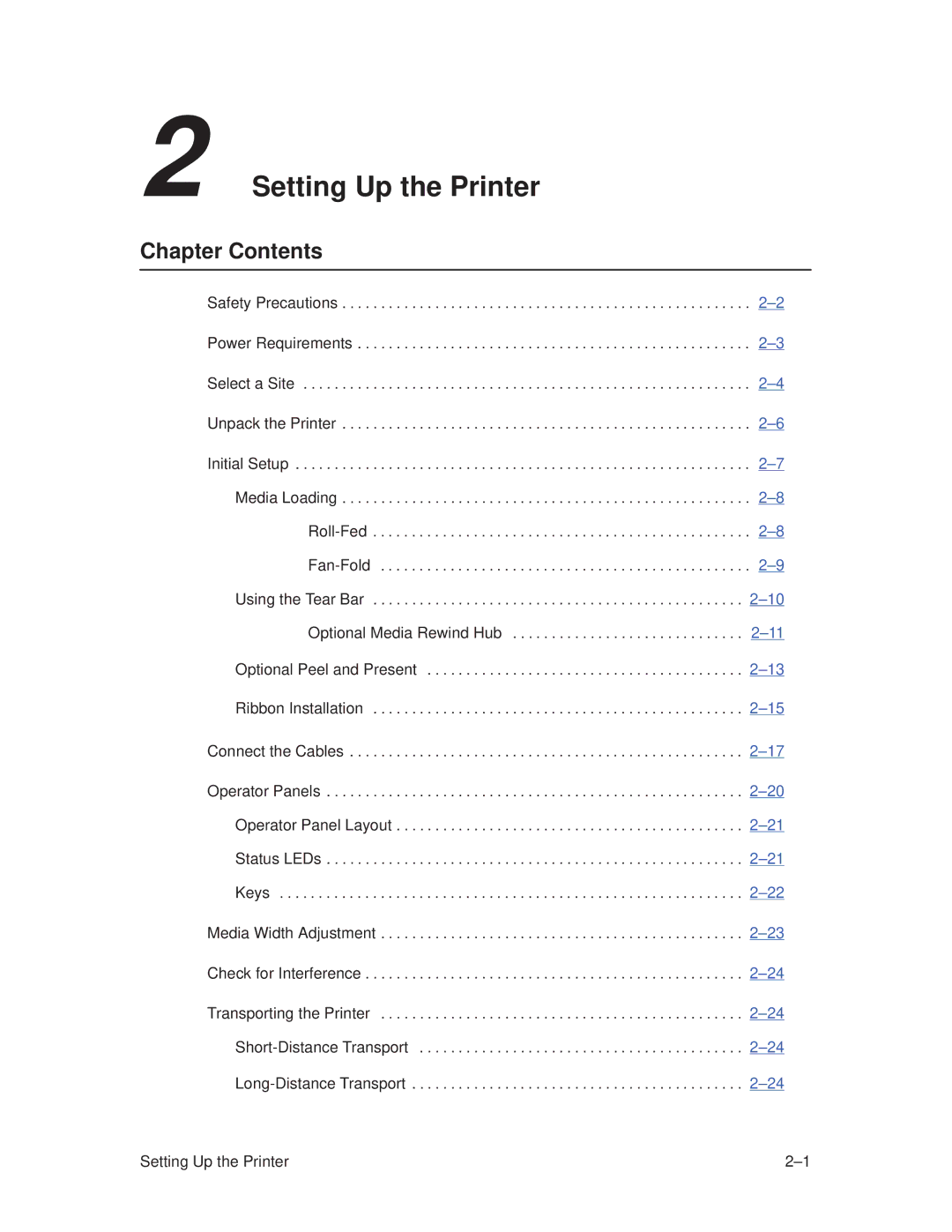 Printronix T3306, T3308 manual Setting Up the Printer 