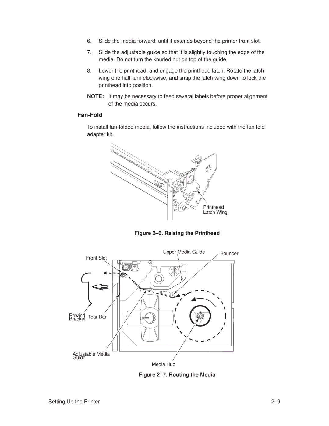 Printronix T3306, T3308 manual Fan-Fold, ±6. Raising the Printhead 