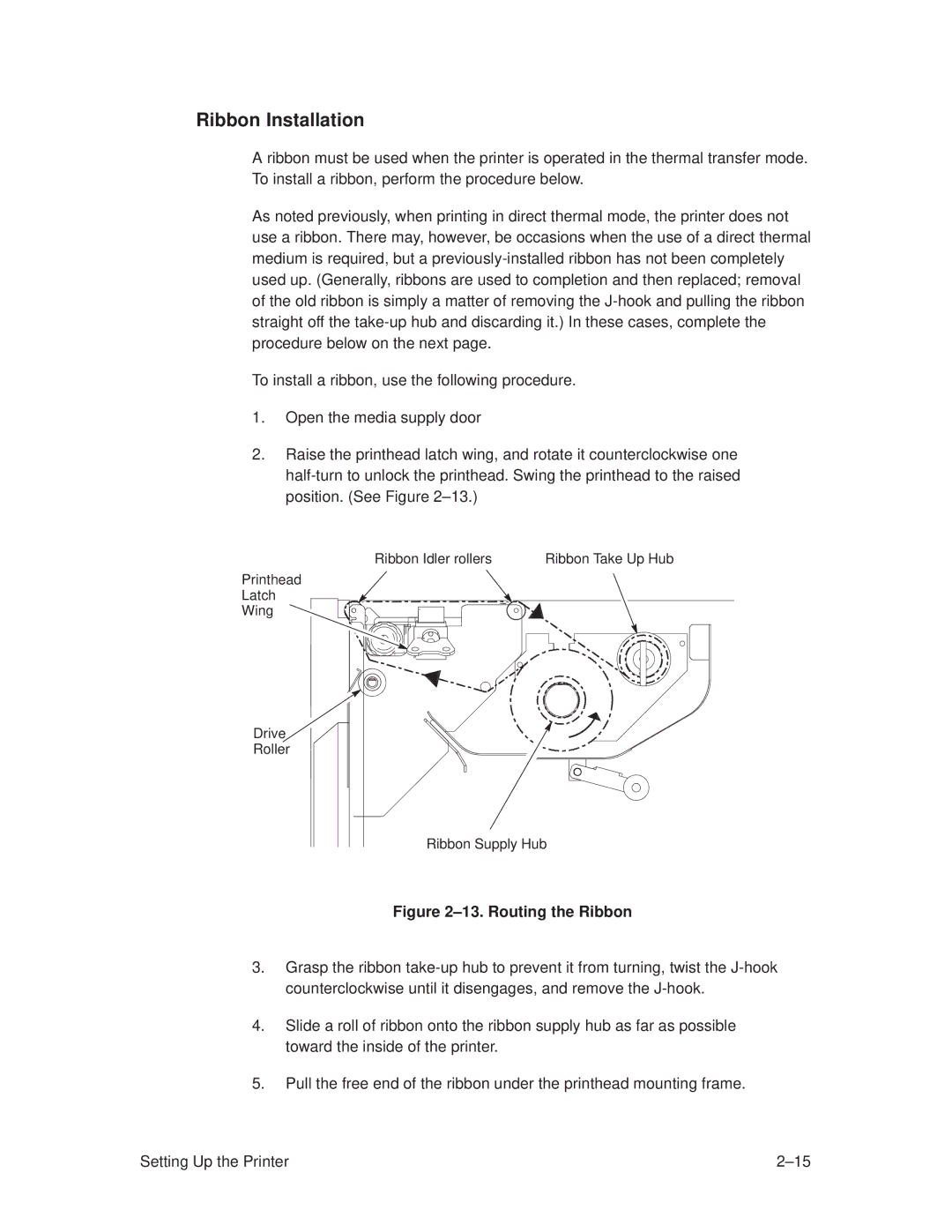 Printronix T3306, T3308 manual Ribbon Installation, ±13. Routing the Ribbon 