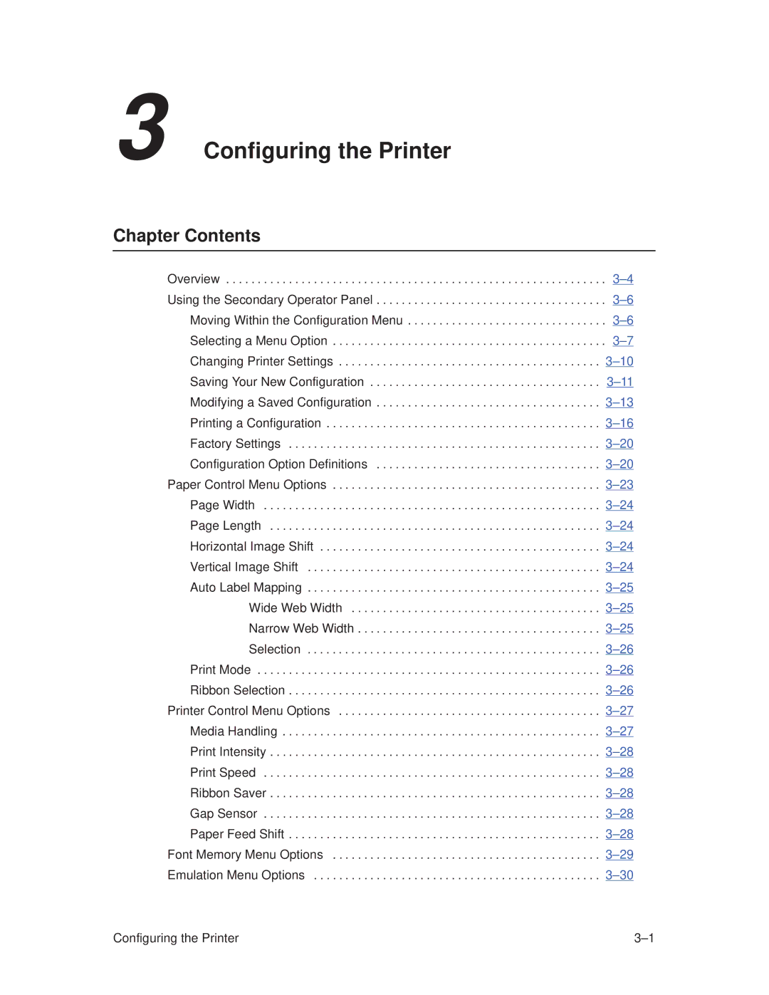 Printronix T3306, T3308 manual Configuring the Printer 