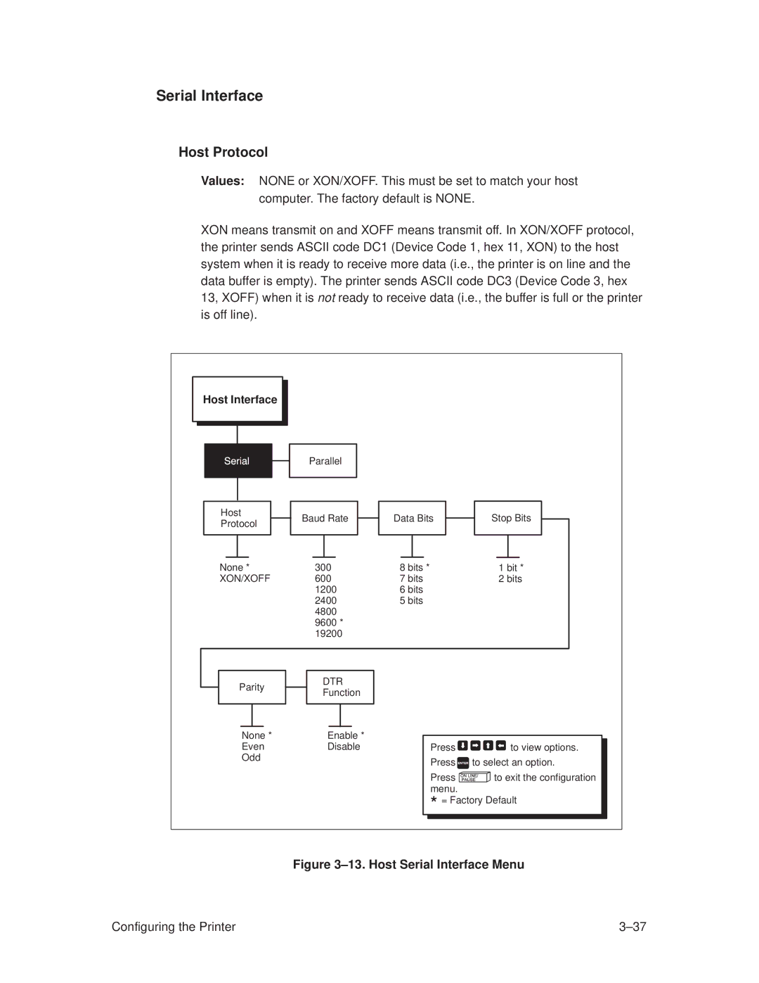 Printronix T3306, T3308 manual Serial Interface, Host Protocol 