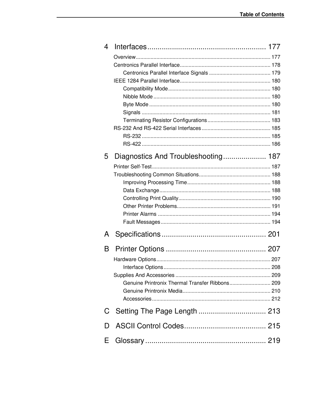 Printronix T4204 manual Specifications 