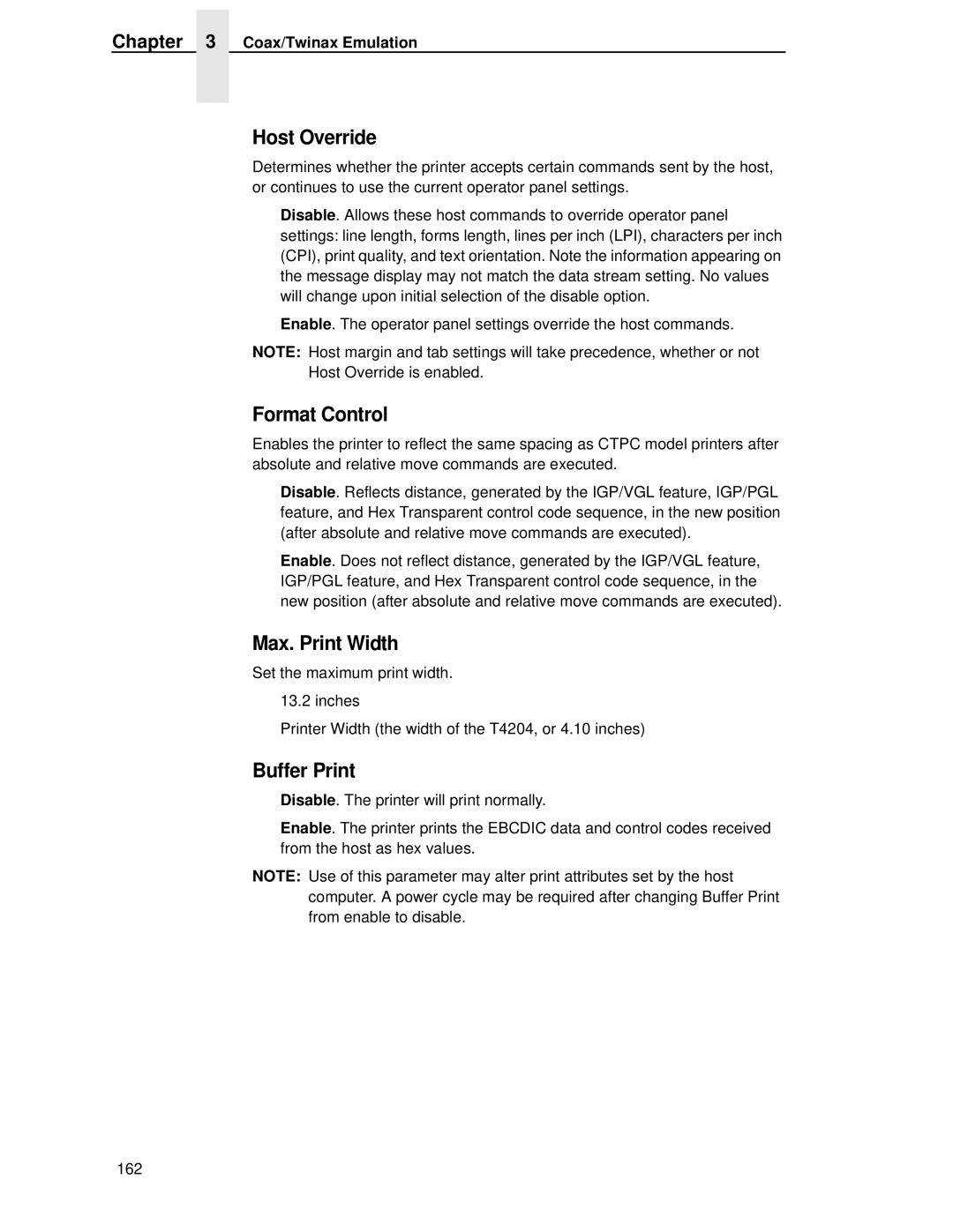 Printronix T4204 manual Host Override 