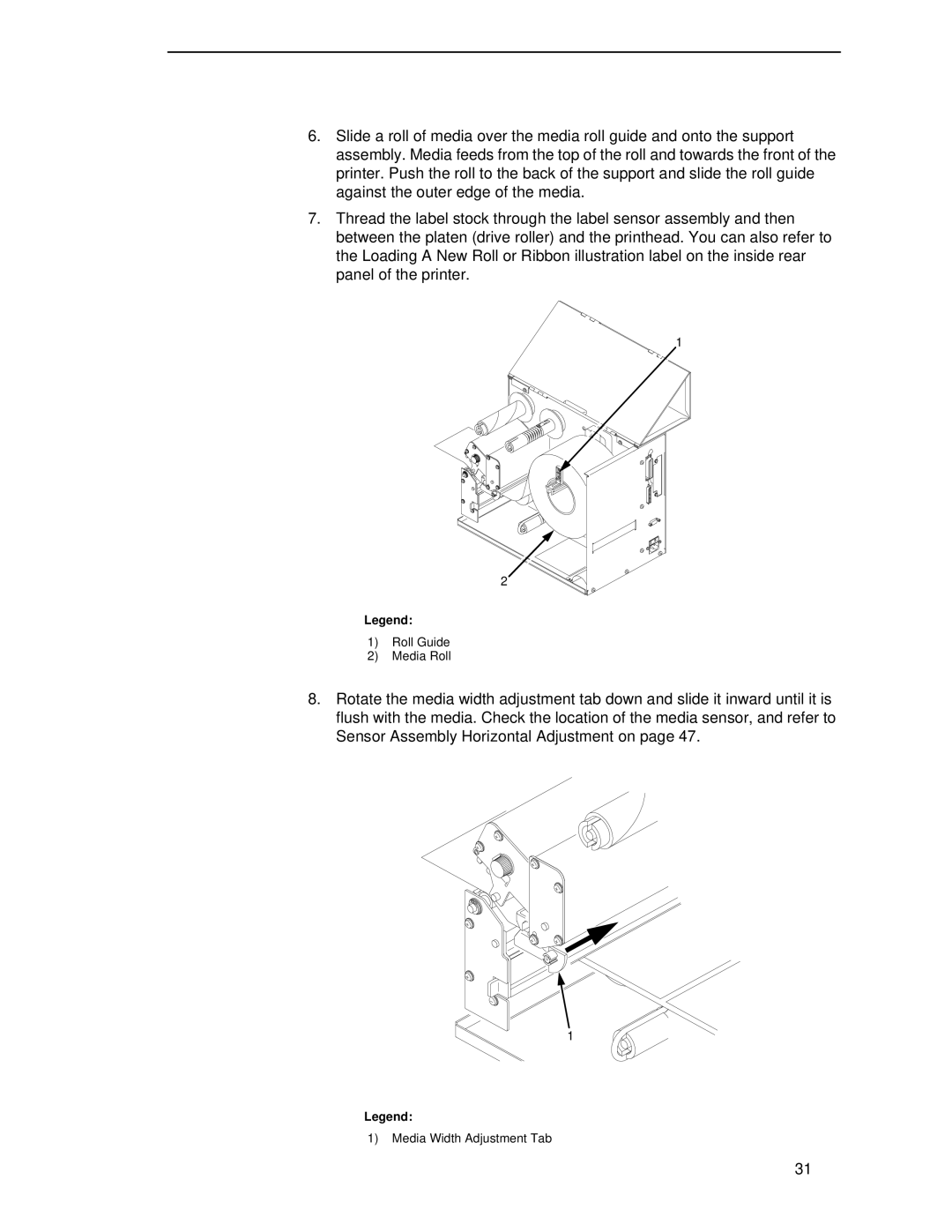 Printronix T4204 manual Roll Guide Media Roll 