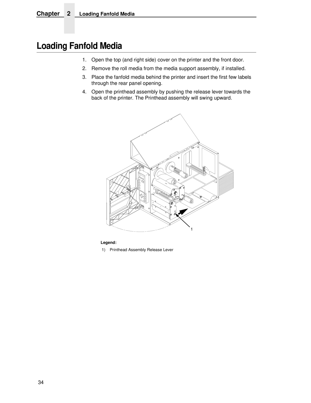 Printronix T4204 manual Loading Fanfold Media 