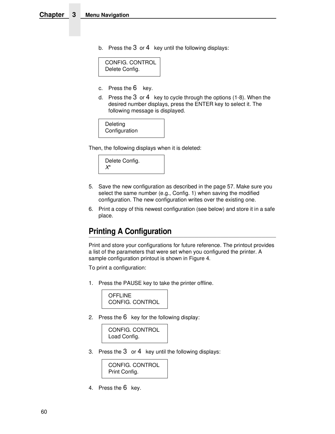 Printronix T4204 manual Printing a Configuration 