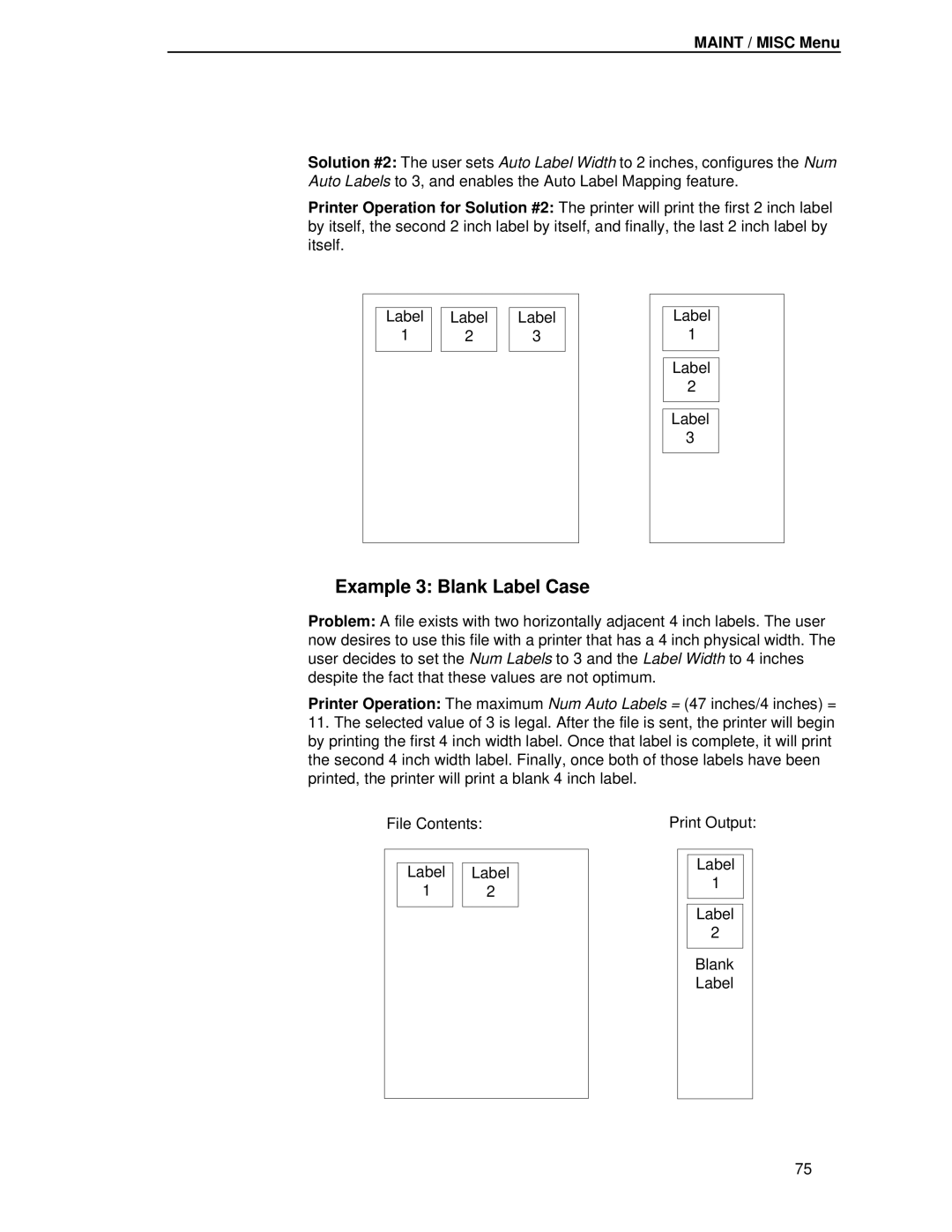 Printronix T4204 manual Example 3 Blank Label Case 