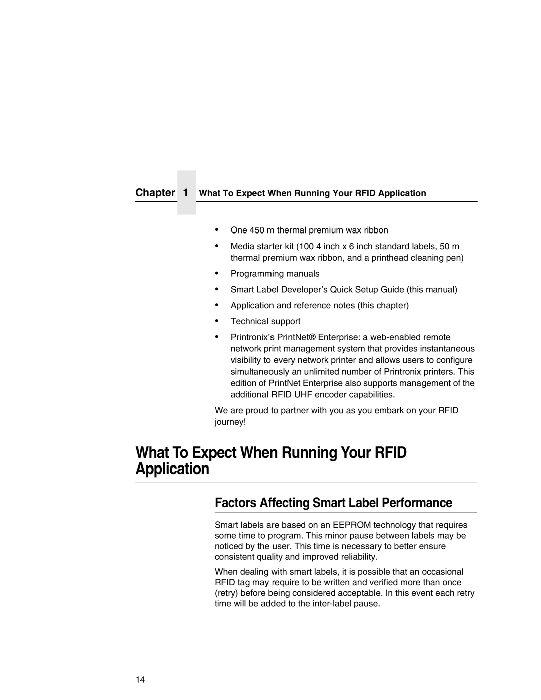 Printronix T5000 setup guide What To Expect When Running Your Rfid Application, Factors Affecting Smart Label Performance 