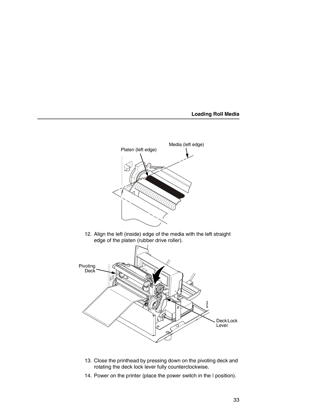 Printronix T5000 setup guide Media left edge Platen left edge 