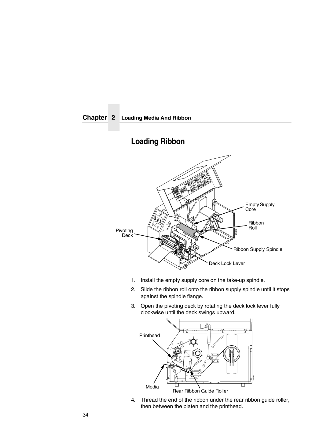 Printronix T5000 setup guide Loading Ribbon 