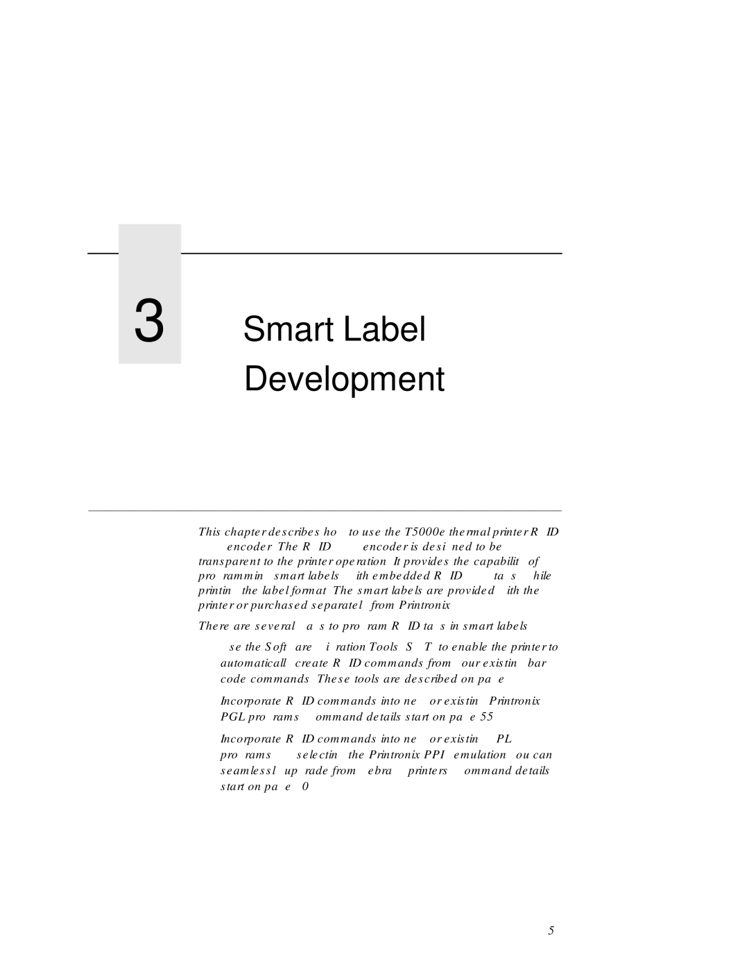 Printronix T5000 setup guide Smart Label Development 