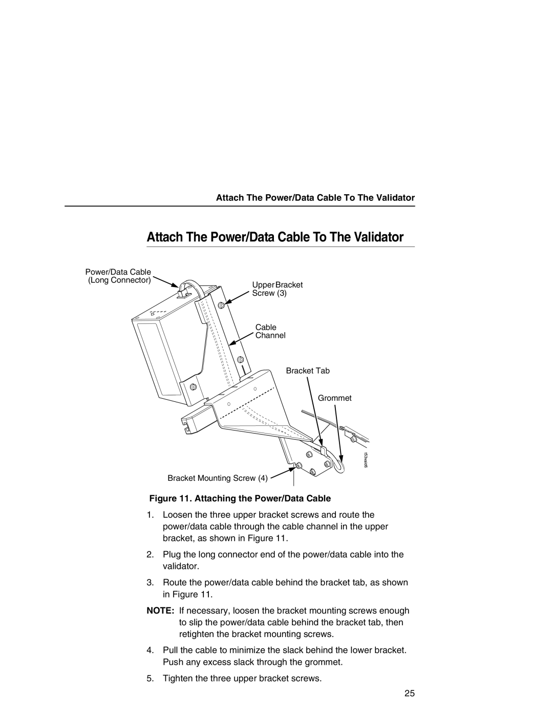 Printronix T5000e Series user manual Attach The Power/Data Cable To The Validator 