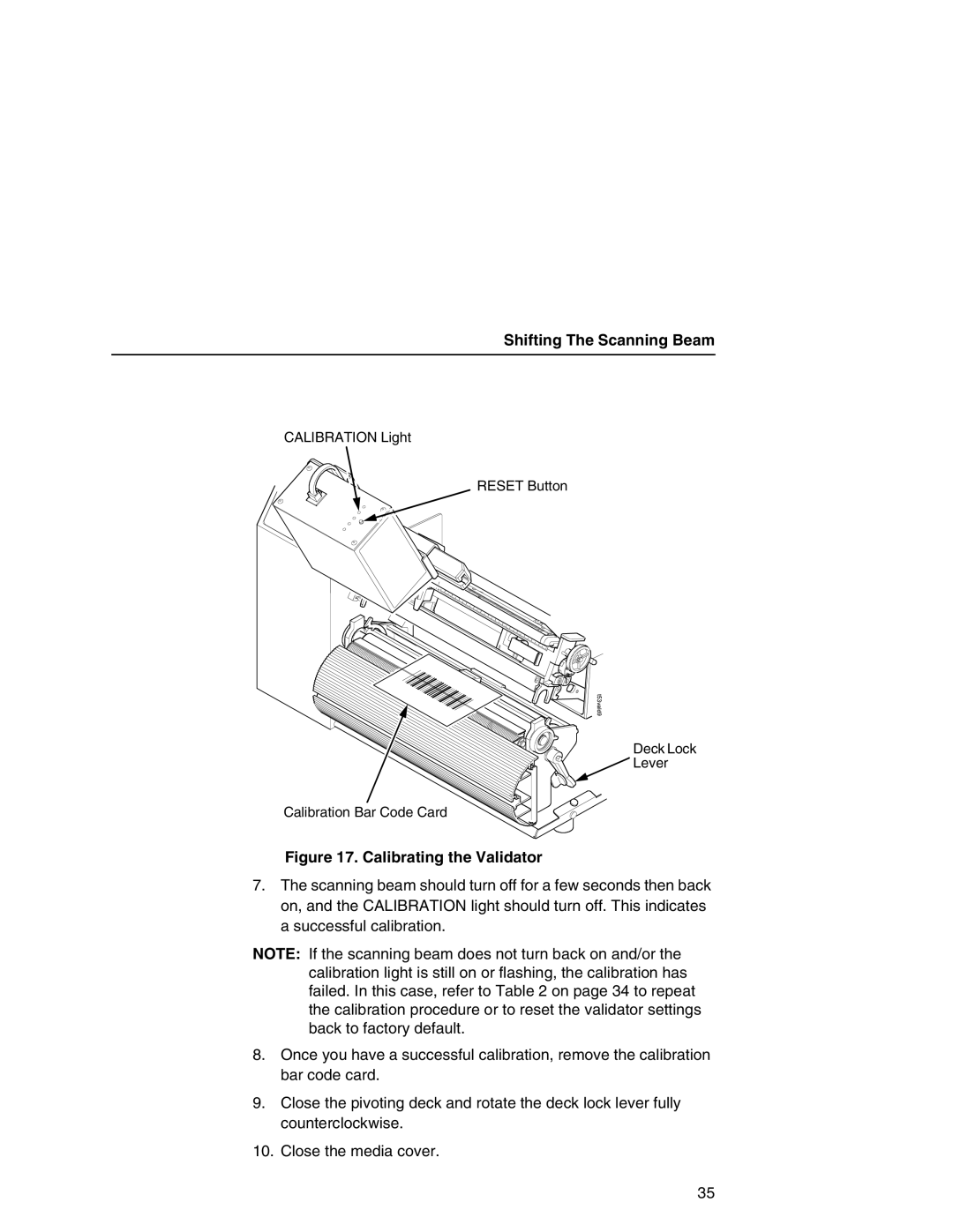 Printronix T5000e Series user manual Calibrating the Validator 