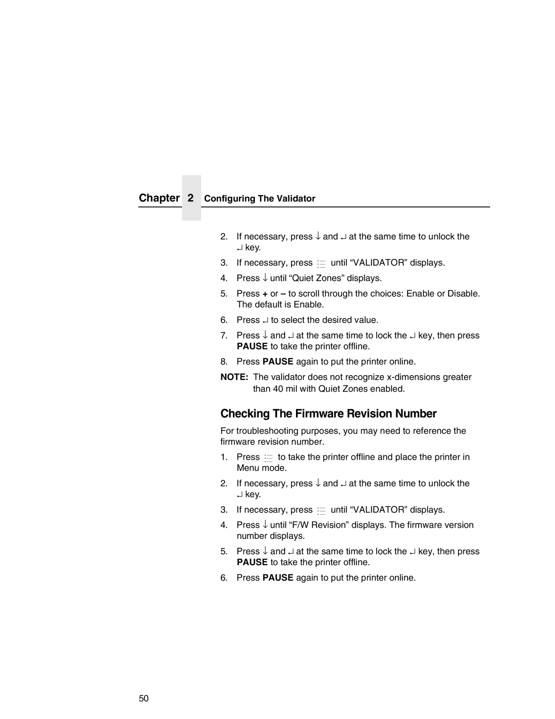 Printronix T5000e Series user manual Checking The Firmware Revision Number 