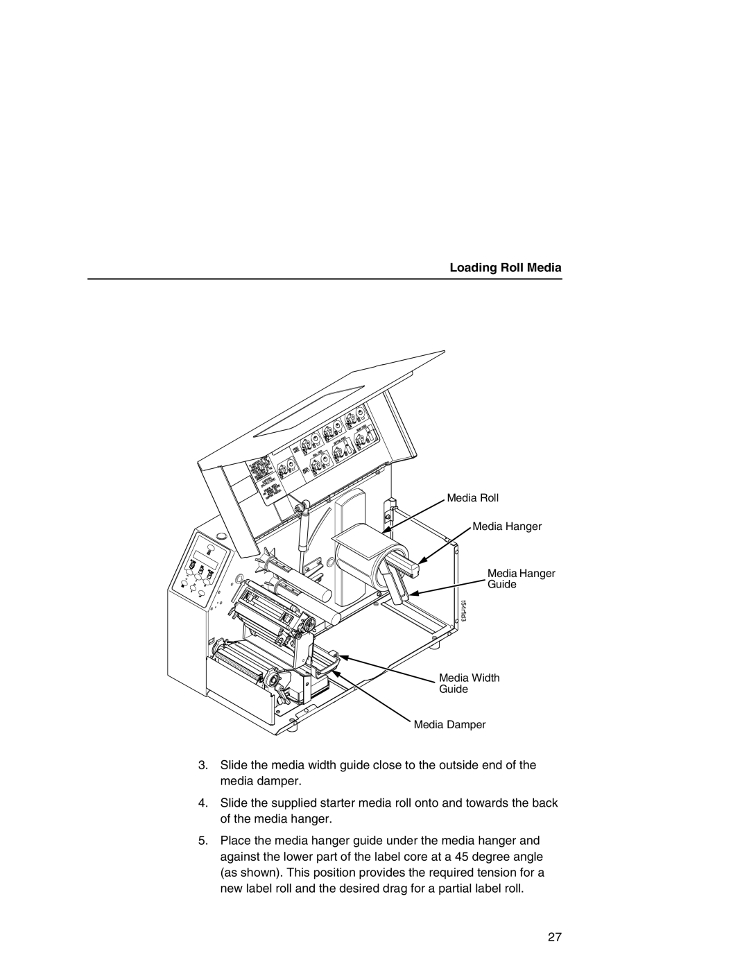 Printronix T5000e setup guide Loading Roll Media 