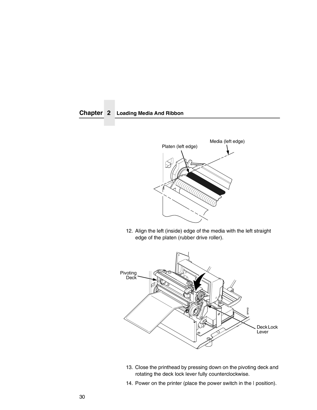 Printronix T5000e setup guide Media left edge Platen left edge 