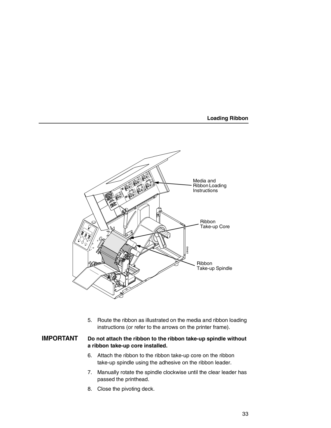 Printronix T5000e setup guide Loading Ribbon 