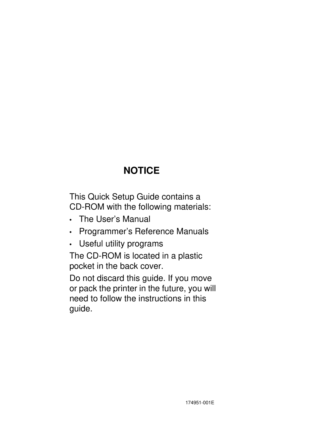 Printronix T5000e setup guide 174951-001E 