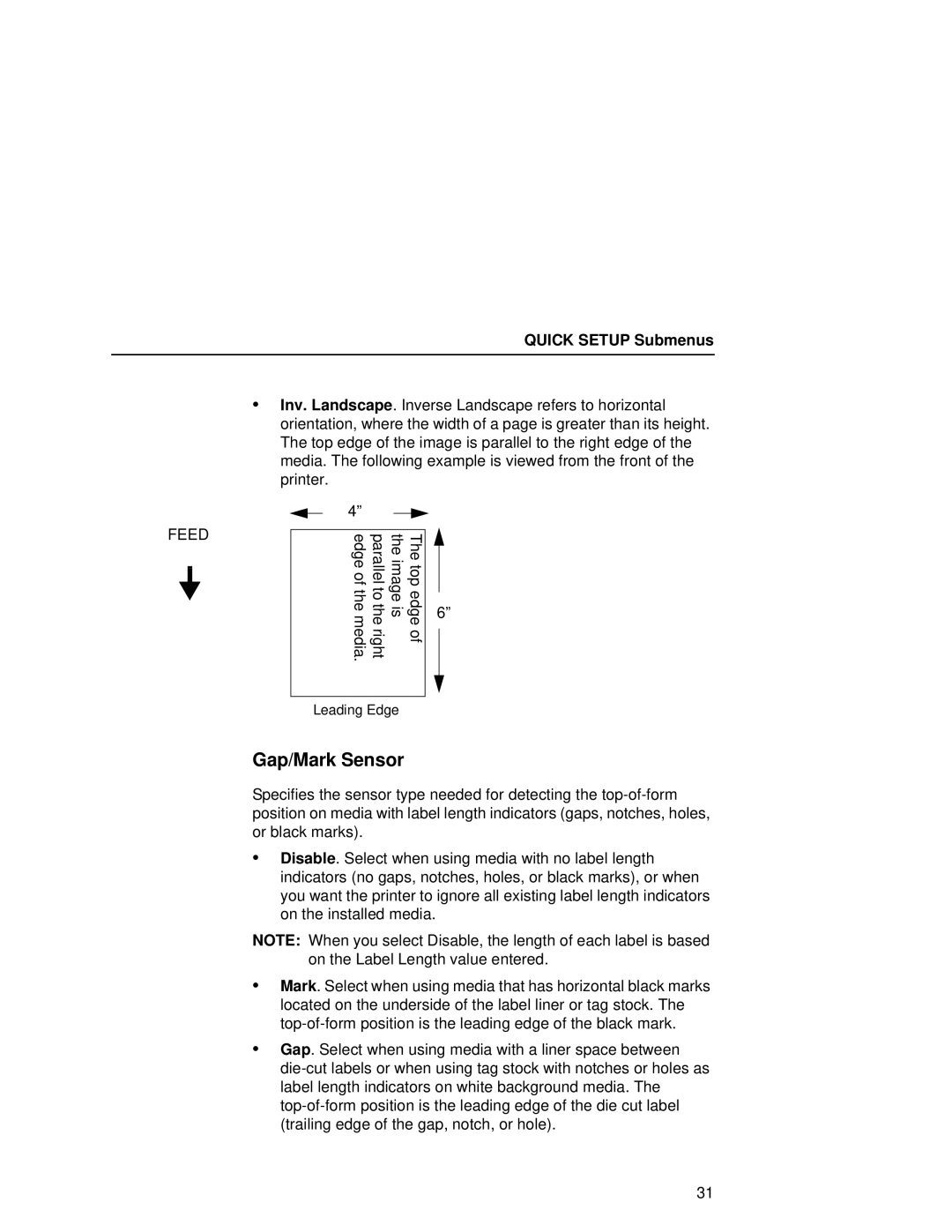 Printronix T5000e setup guide Gap/Mark Sensor 