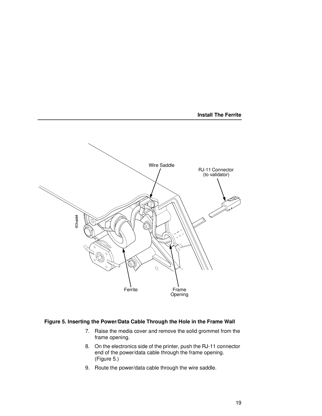 Printronix T5000R user manual Install The Ferrite 