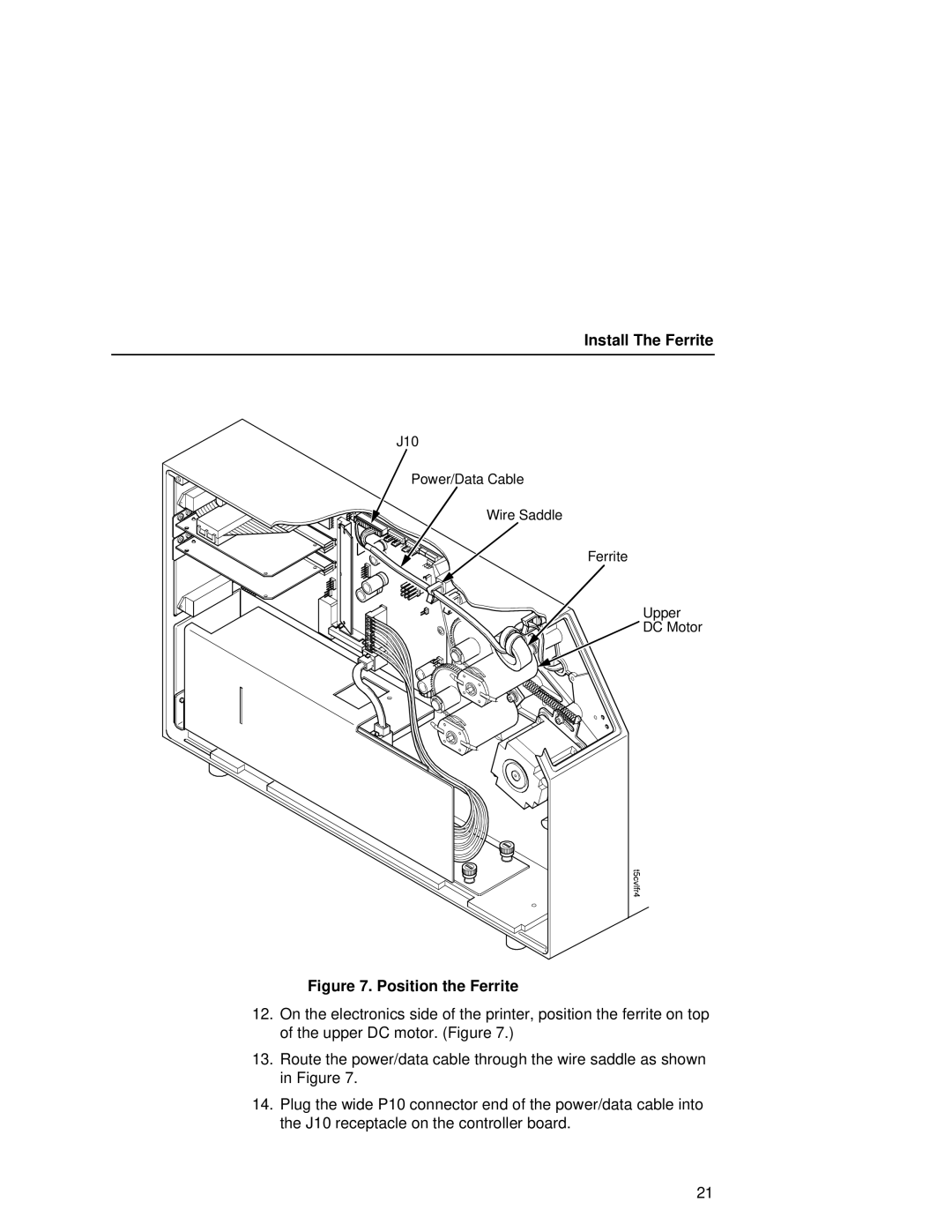 Printronix T5000R user manual Position the Ferrite 