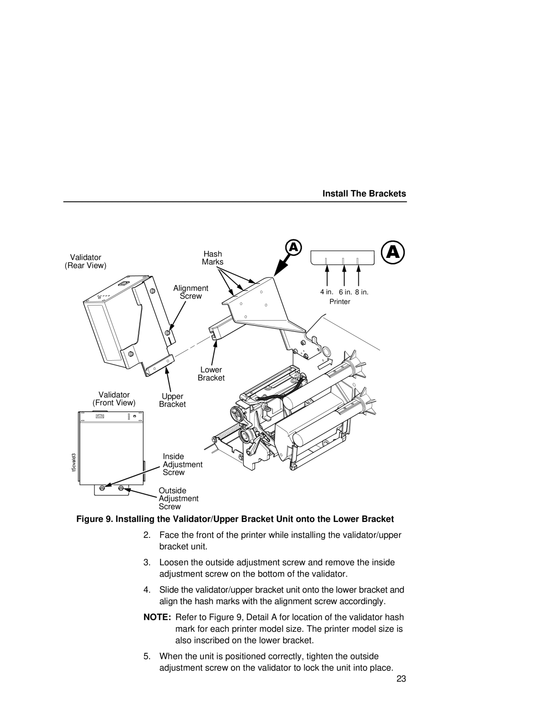 Printronix T5000R user manual Install The Brackets 