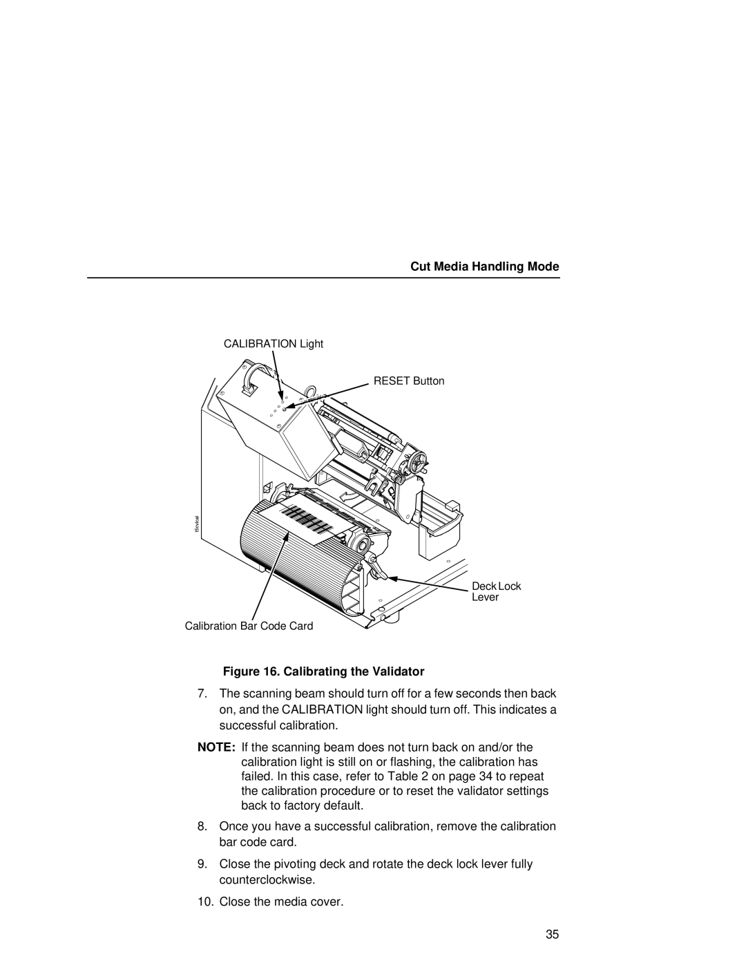 Printronix T5000R user manual Calibrating the Validator 