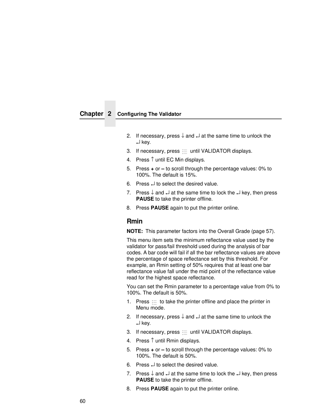 Printronix T5000R user manual Rmin 