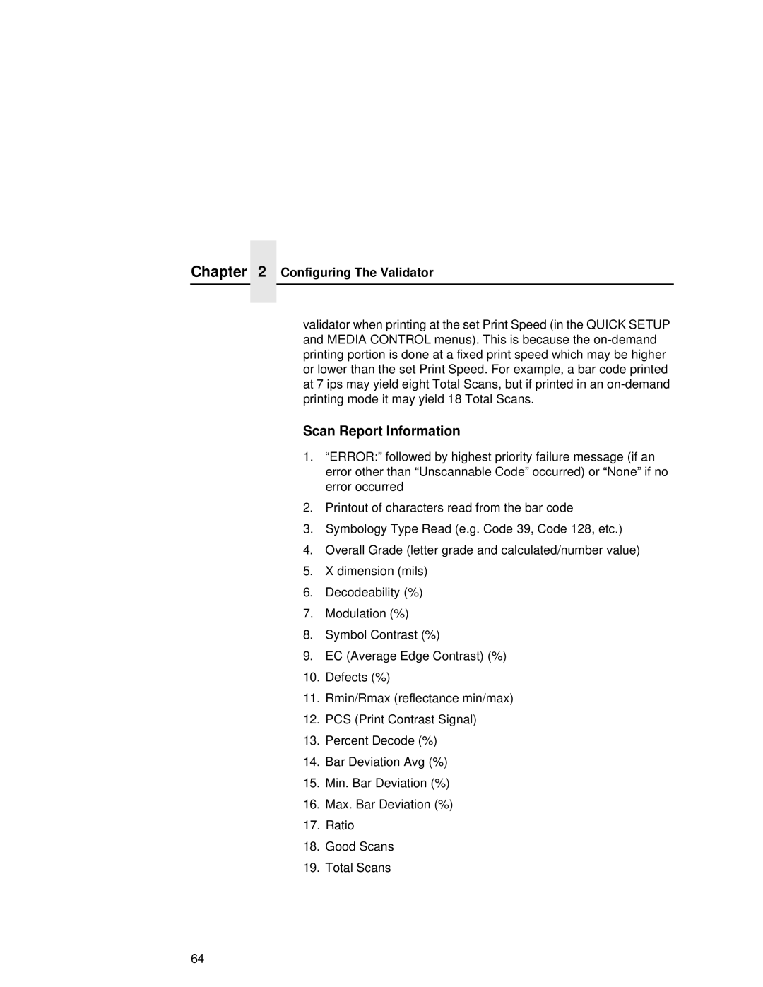 Printronix T5000R user manual Scan Report Information 