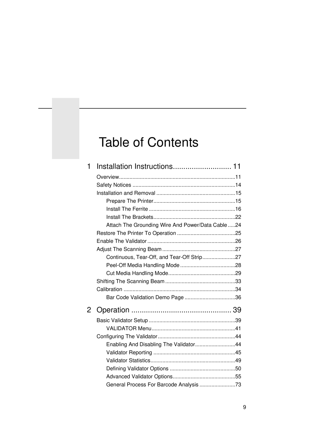 Printronix T5000R user manual Table of Contents 