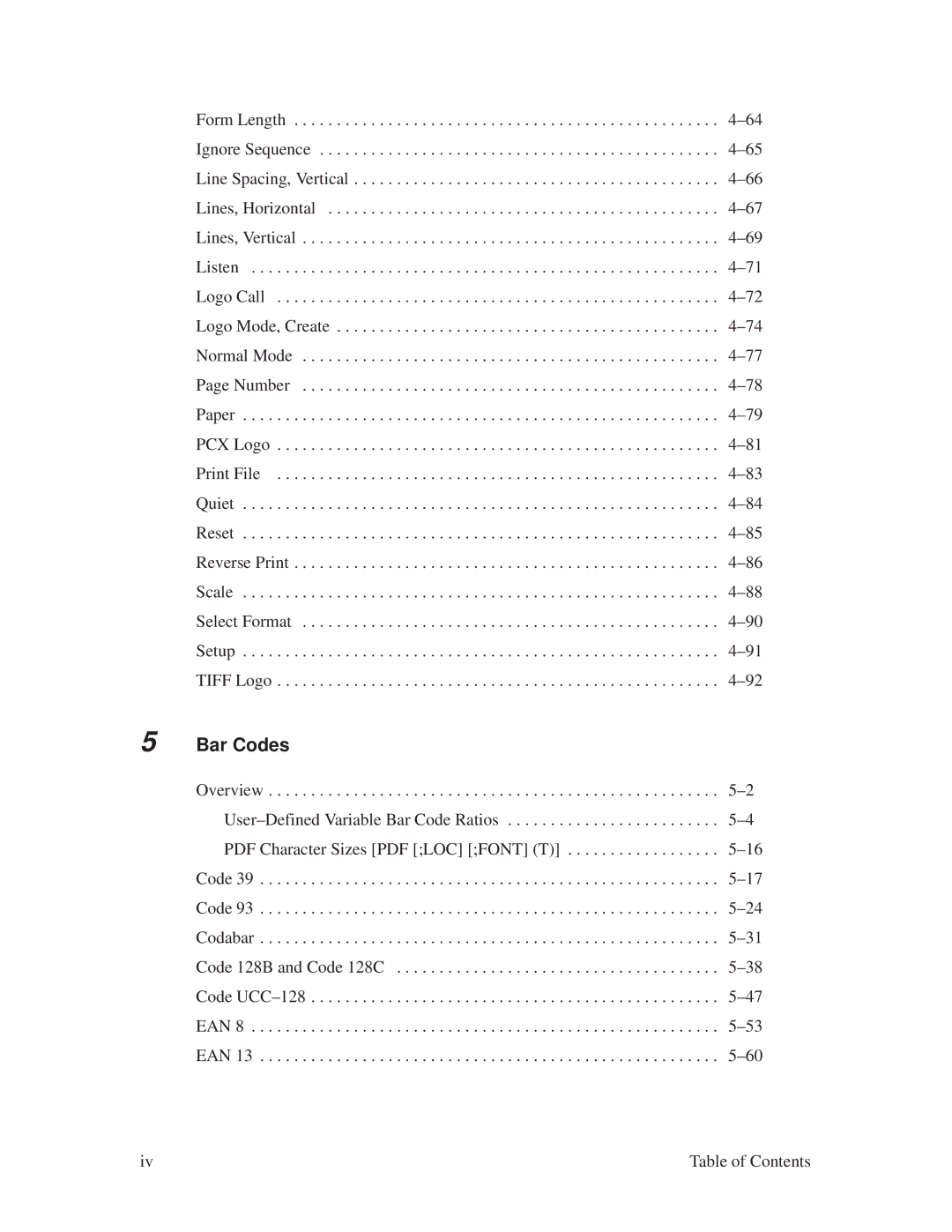 Printronix ThermaLine Series manual Bar Codes 