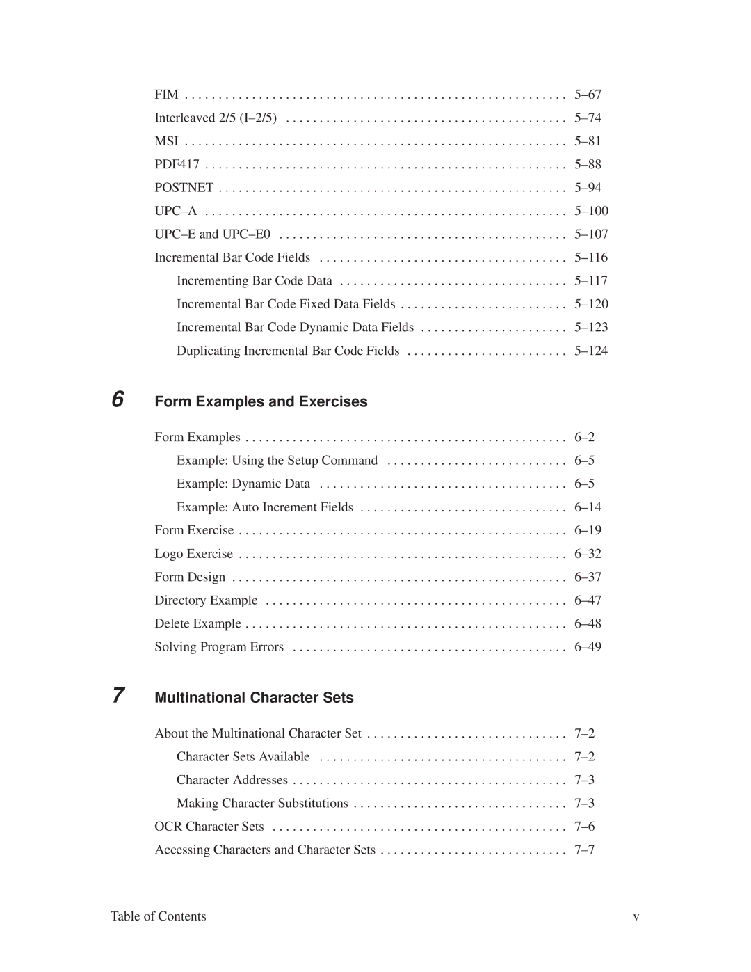 Printronix ThermaLine Series manual Form Examples and Exercises, Multinational Character Sets 