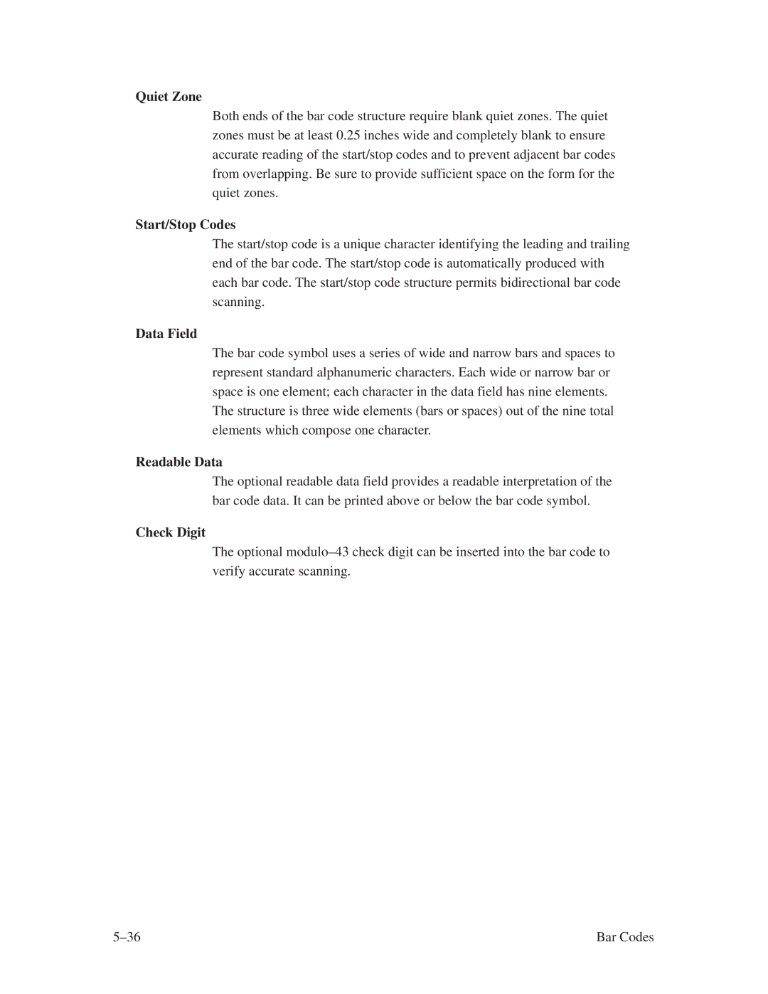 Printronix ThermaLine Series manual Quiet Zone 