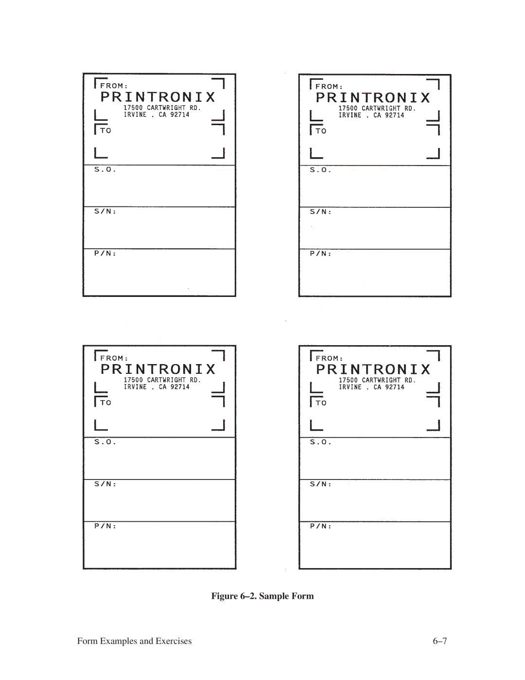 Printronix ThermaLine Series manual ±2. Sample Form 