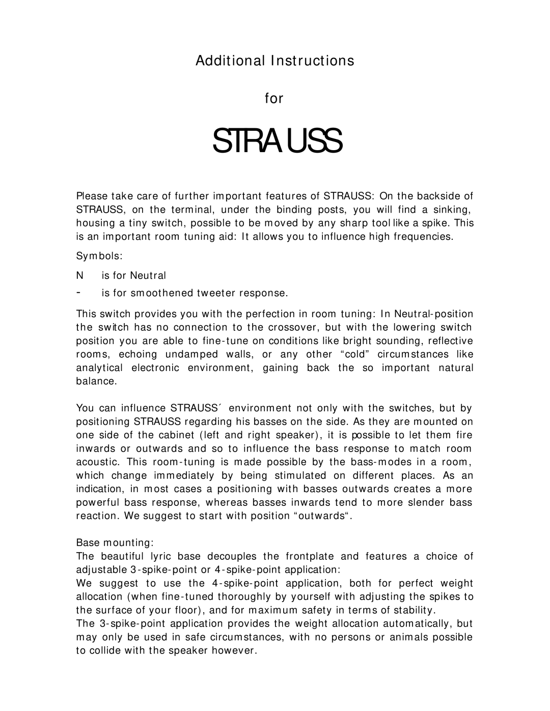 Pro-Ject Strauss manual 