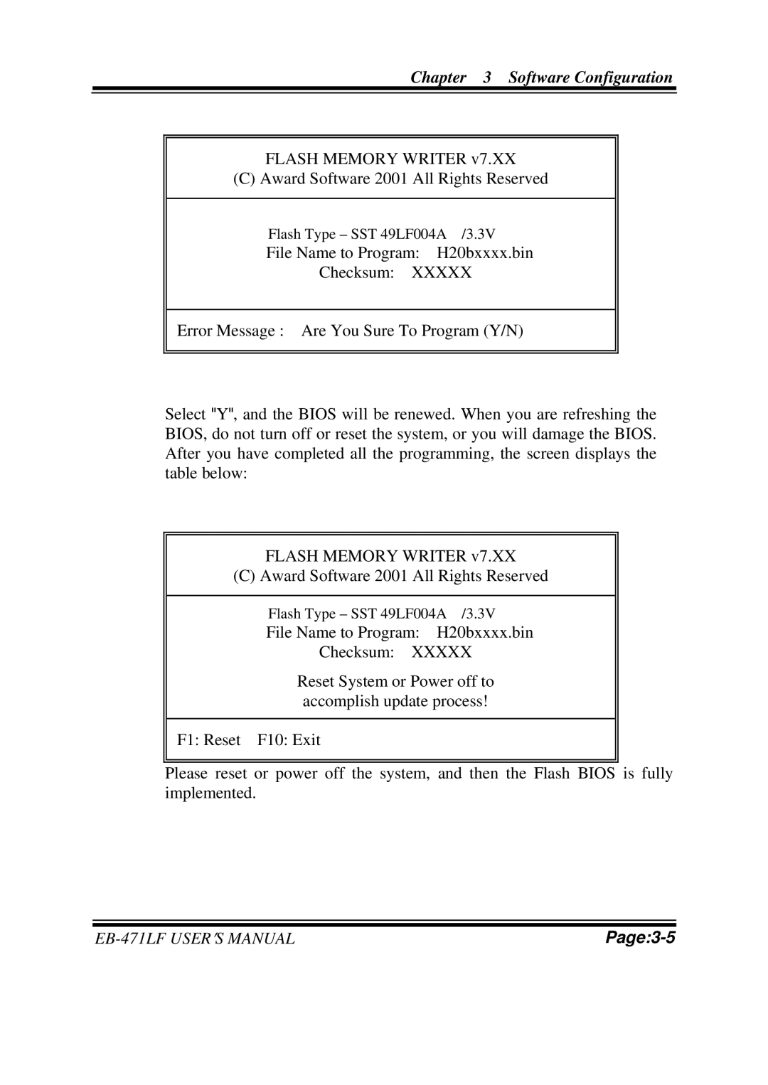 Pro-Tech ULV Celeron M 3.5 Embedded Card With VGA/ SOUND/ LAN, EB-471LF M1 user manual Page3-5 