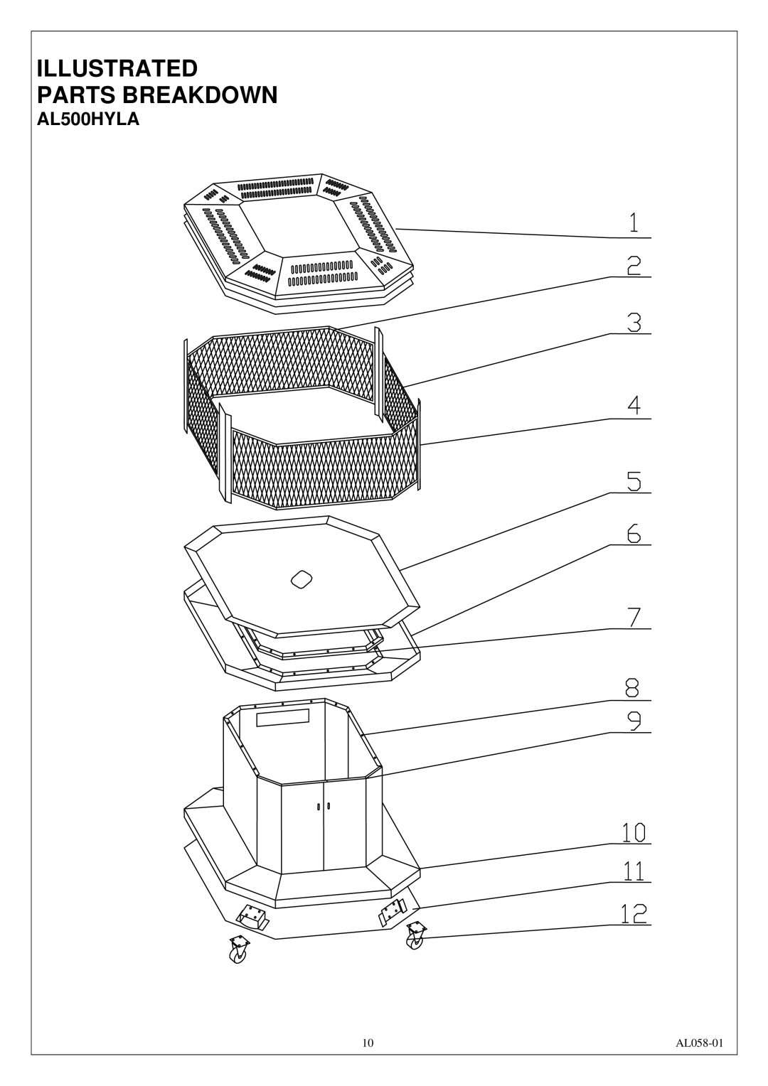 Procom AL500HYLA installation manual Illustrated Parts Breakdown 