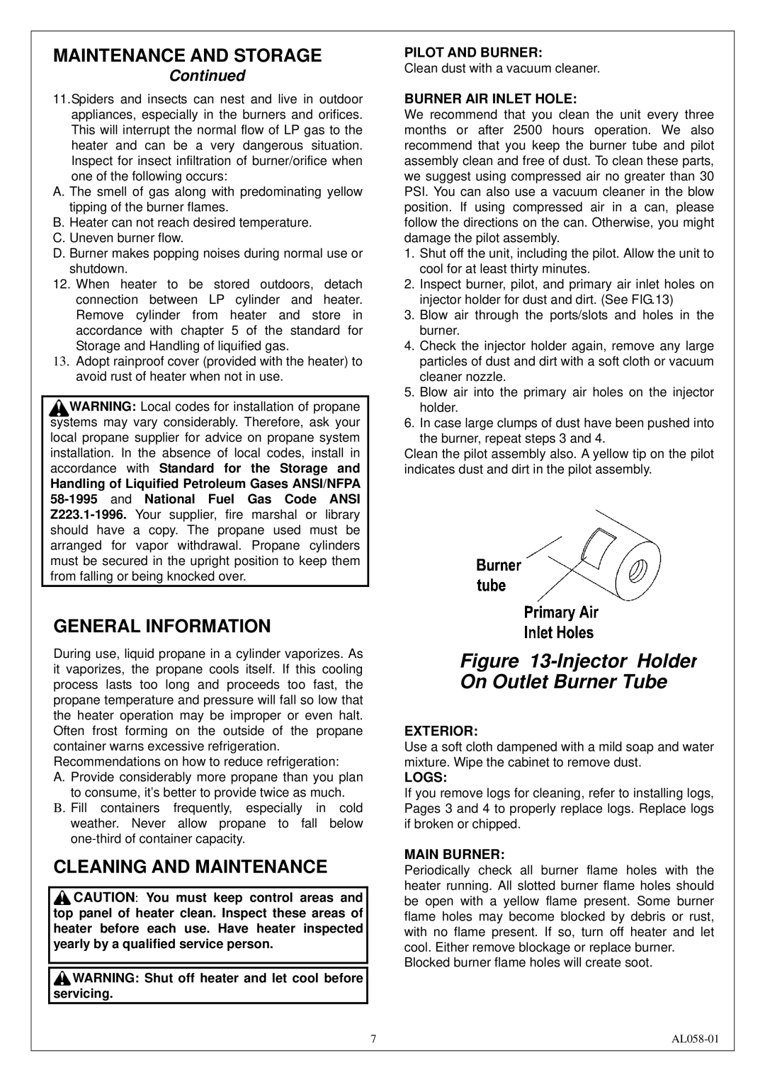 Procom AL500HYLA installation manual General Information, Cleaning and Maintenance 