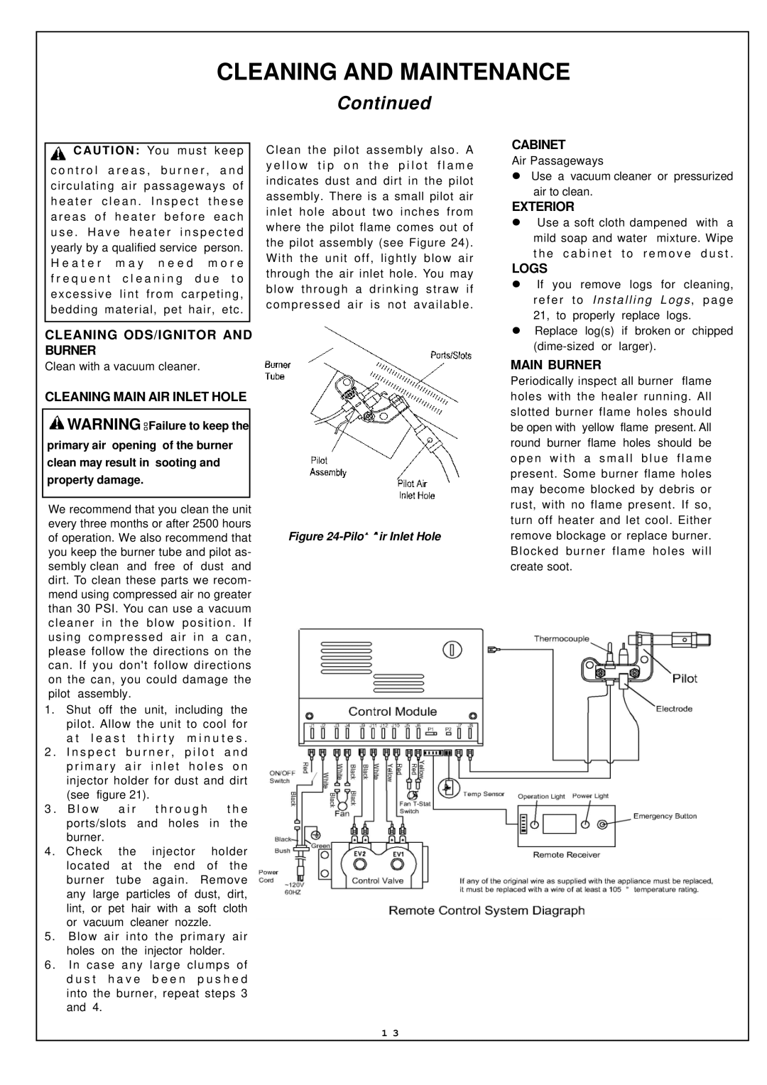 Procom EN250RYLB-O, EL250RYLB-O installation manual Cleaning and Maintenance 