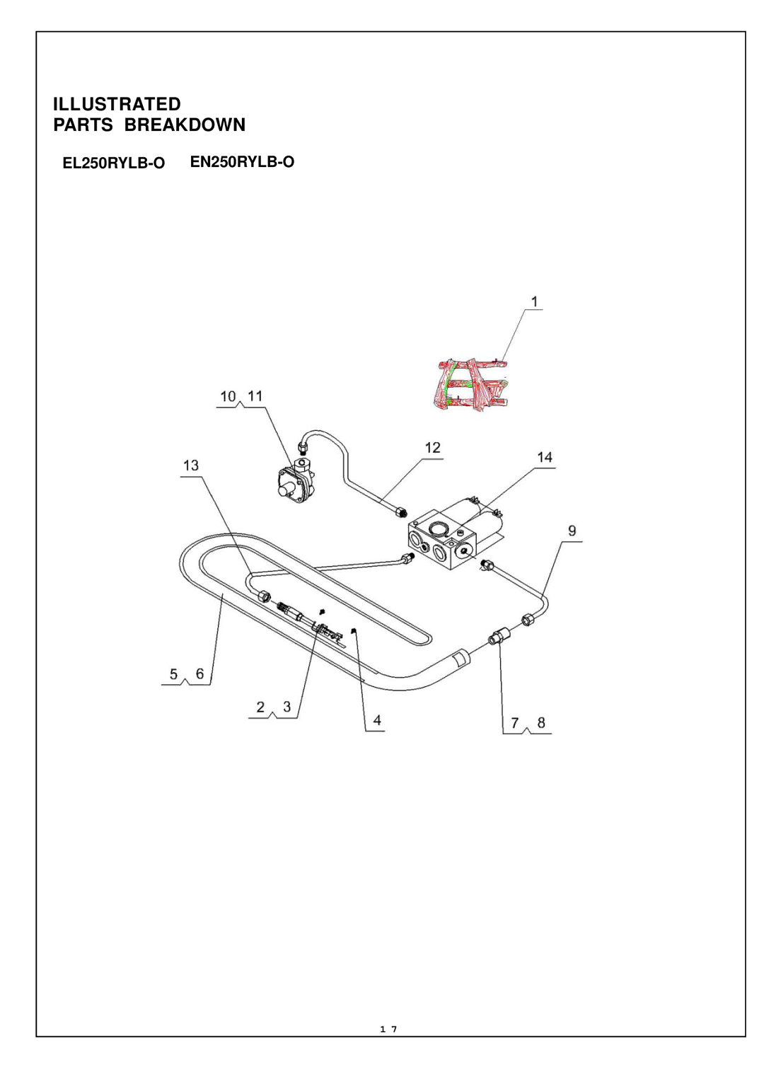 Procom installation manual Illustrated Parts Breakdown, EL250RYLB-O EN250RYLB-O 